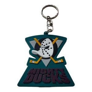 Mighty Ducks of Anaheim NHL Hockey Goalie Mask Logo Rubber Keychain Disney World